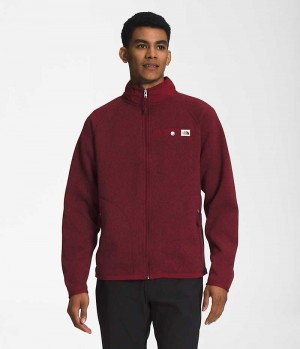 Red The North Face Gordon Lyons Full-Zip Men's Fleece Jacket | MALAYSIA JKMVFZ