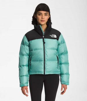 Turquoise The North Face 1996 Retro Nuptse Women's Puffer Jacket | MALAYSIA OFKQVZ