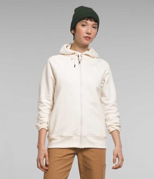 White The North Face Brand Proud Full-Zip Hoodie Women's Fleece Jacket | MALAYSIA PSNVUC