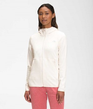 White The North Face Canyonlands Hoodie Women's Fleece Jacket | MALAYSIA PGWJKL