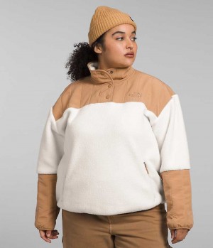 White The North Face Plus Cragmont Fleece ¼-Snap Women's Pullover | MALAYSIA HEUKJQ