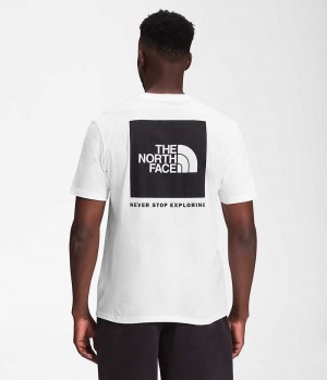 White The North Face Short Sleeve Box NSE Men's T-Shirt | MALAYSIA UZAOTN