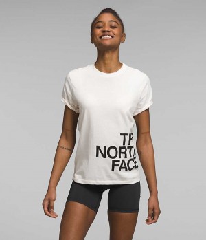 White The North Face Short Sleeve Brand Proud Women's T-Shirt | MALAYSIA RIAHML