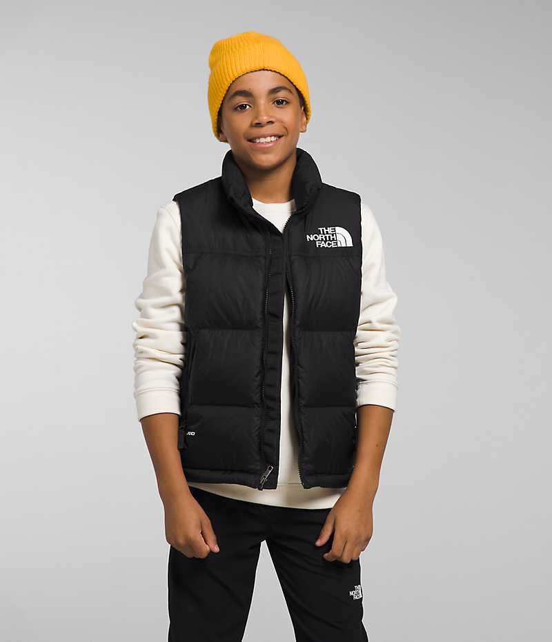 Black The North Face 1996 Retro Nuptse Boys\' Vest | MALAYSIA KHSAPL