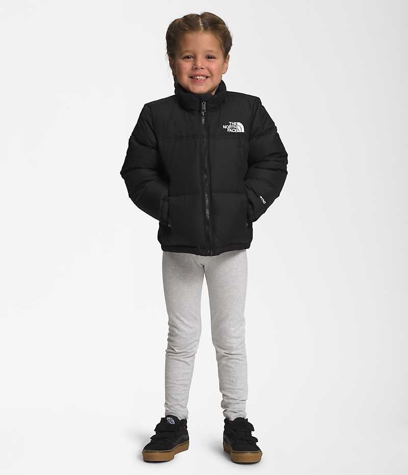 Black The North Face 1996 Retro Nuptse Girls\' Puffer Jacket | MALAYSIA YXASHB