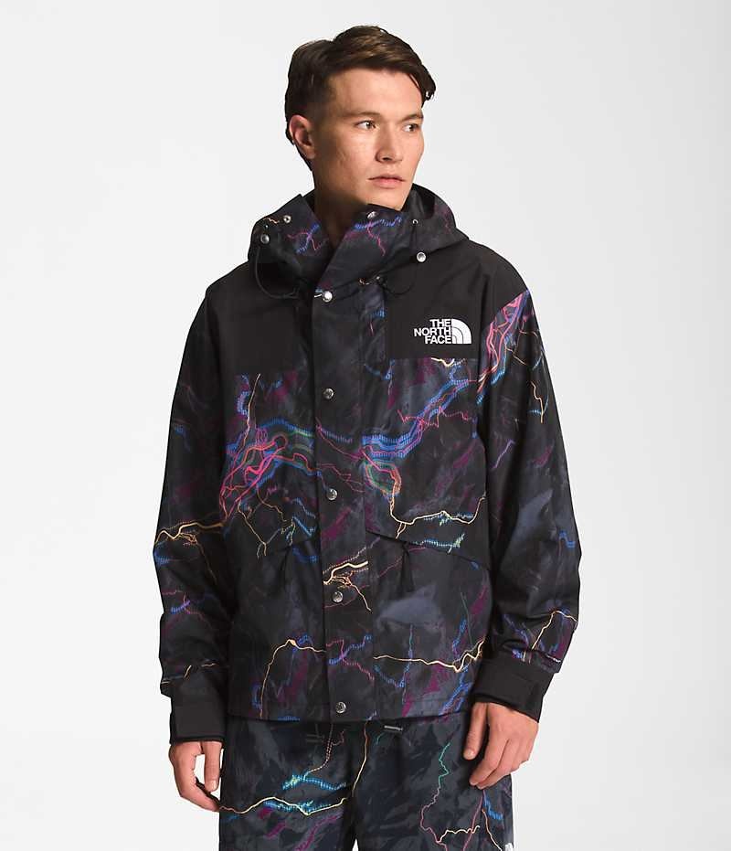 Black The North Face 86 Retro Mountain Men\'s Rain Jacket | MALAYSIA UAOCSV