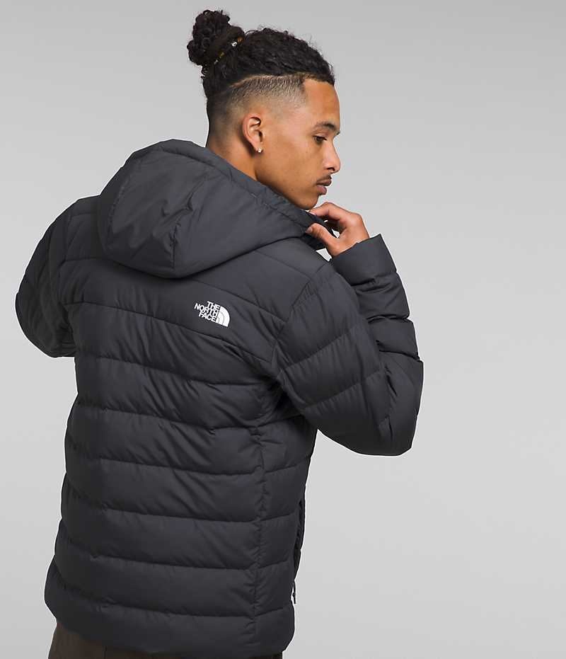 Black The North Face Aconcagua 3 Hoodie Men's Puffer Jacket | MALAYSIA KCARXP