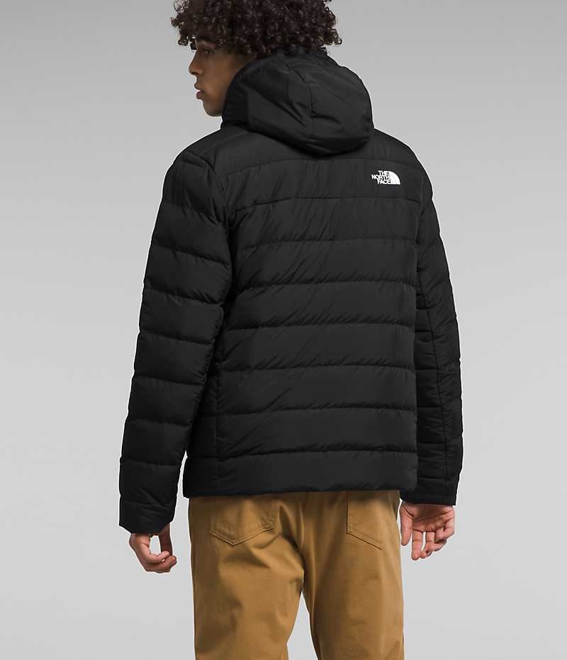 Black The North Face Aconcagua 3 Hoodie Men's Puffer Jacket | MALAYSIA FRZQXE