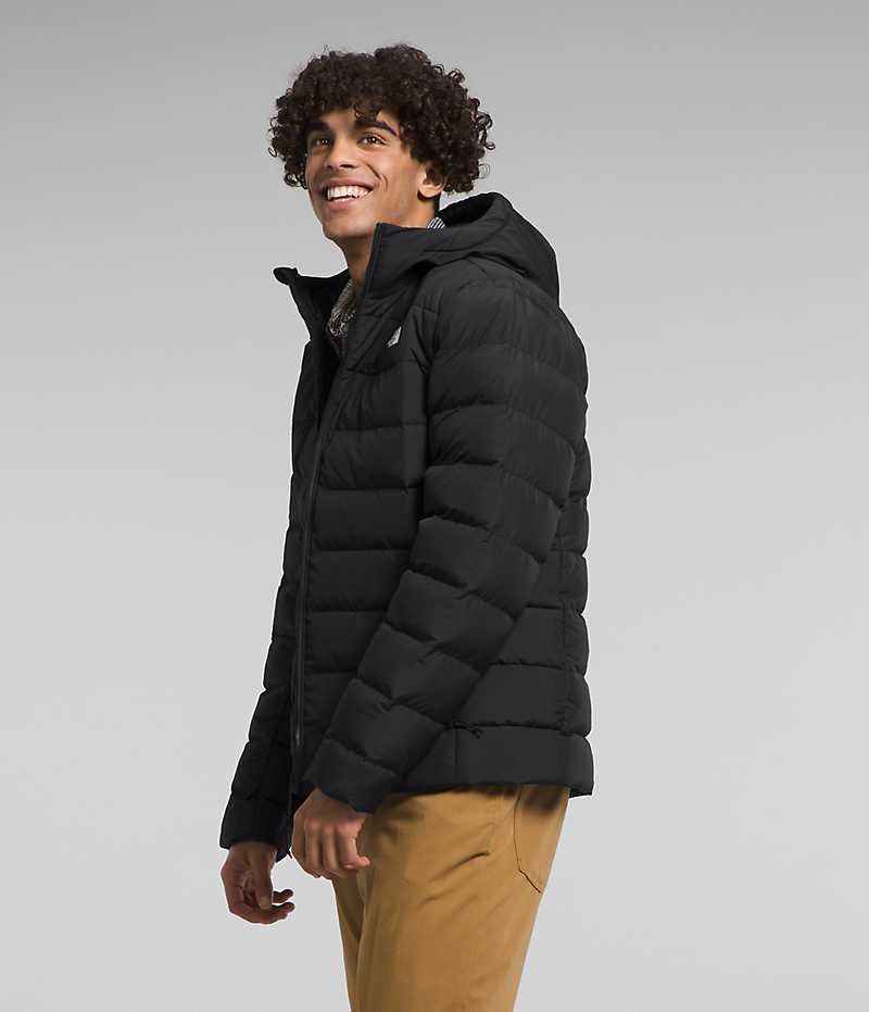 Black The North Face Aconcagua 3 Hoodie Men's Puffer Jacket | MALAYSIA FRZQXE