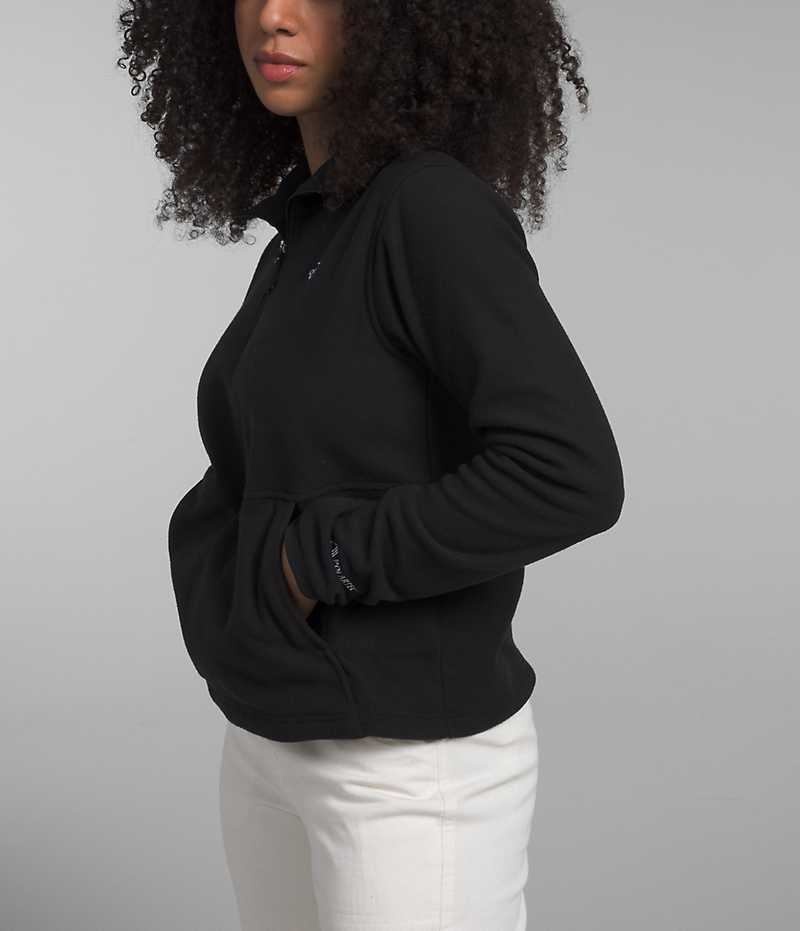 Black The North Face Alpine Polartec® 100 ¼-Zip Cowl Women's Sweatshirt | MALAYSIA OKBYQF