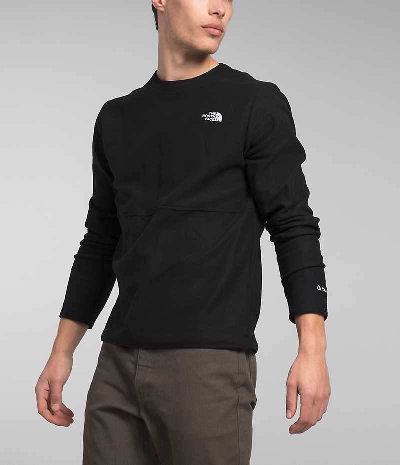 Black The North Face Alpine Polartec® 100 Crew Men's Pullover | MALAYSIA LVAKOD