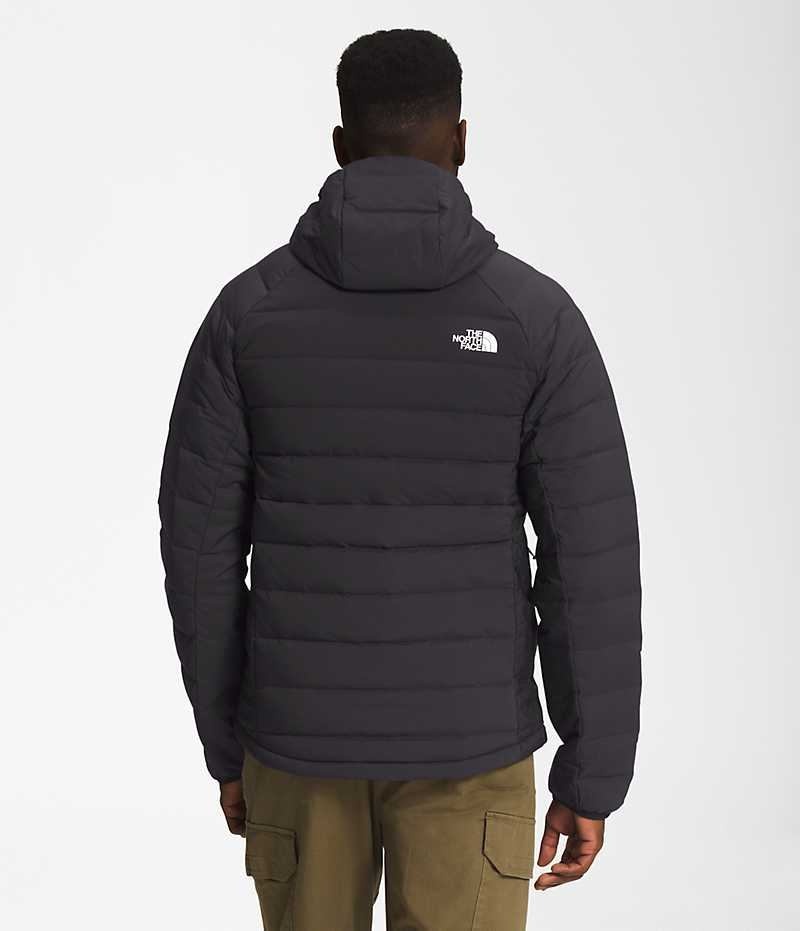 Black The North Face Belleview Stretch Hoodie Men's Puffer Jacket | MALAYSIA UIMJSR