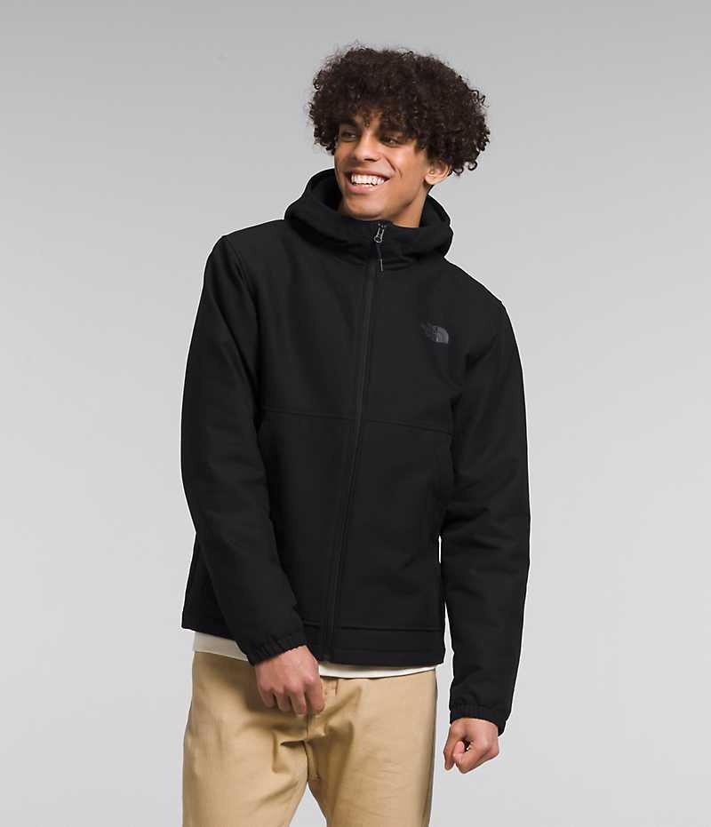 Black The North Face Camden Thermal Hoodie Men\'s Softshell Jacket | MALAYSIA QXSVGR