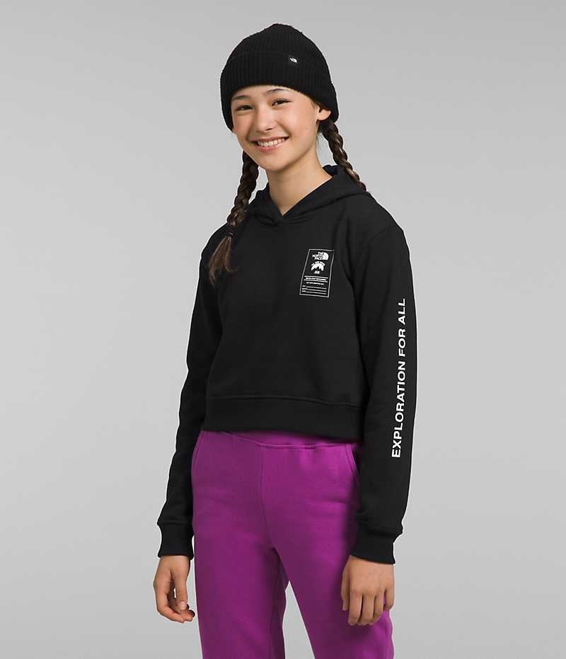 Black The North Face Camp Fleece Pullover Girls\' Hoodie | MALAYSIA DZHYJG