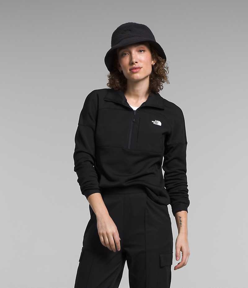 Black The North Face Canyonlands High Altitude ½-Zip Women\'s Sweatshirt | MALAYSIA JGFCMX