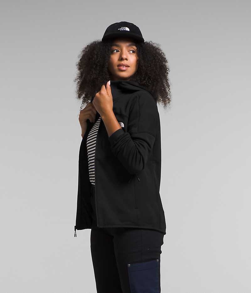 Black The North Face Canyonlands High Altitude Hoodie Women's Fleece Jacket | MALAYSIA QKFDMX