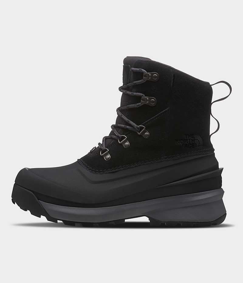 Black The North Face Chilkat V Lace Waterproof Men\'s Winter Boots | MALAYSIA RUXWOV