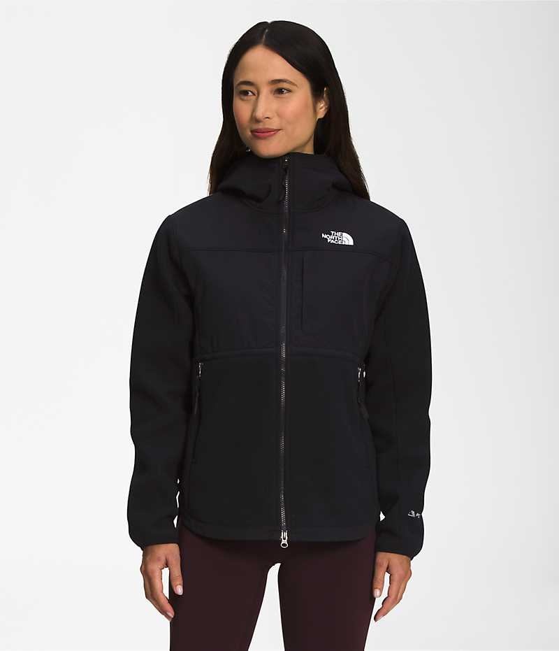 Black The North Face Denali Hoodie Women\'s Fleece Jacket | MALAYSIA DCRWXA