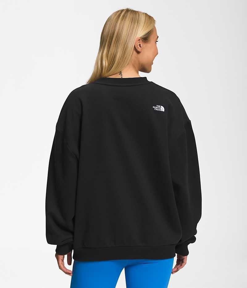 Black The North Face Felted Fleece Crew Women's Pullover | MALAYSIA JUWRDO