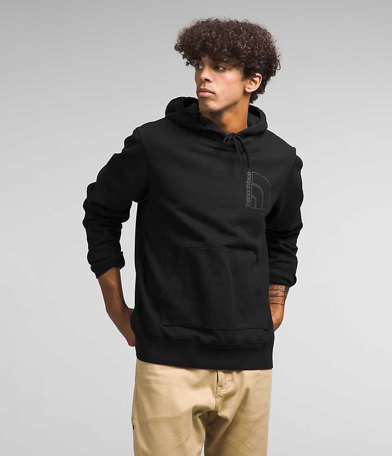 Black The North Face Garment Dye Men\'s Hoodie | MALAYSIA QKLSYE