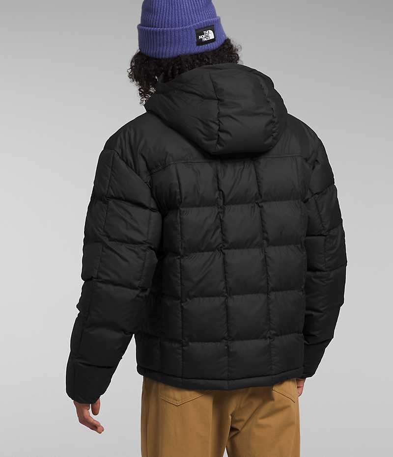 Black The North Face Lhotse Reversible Hoodie Men's Puffer Jacket | MALAYSIA MJQDTE