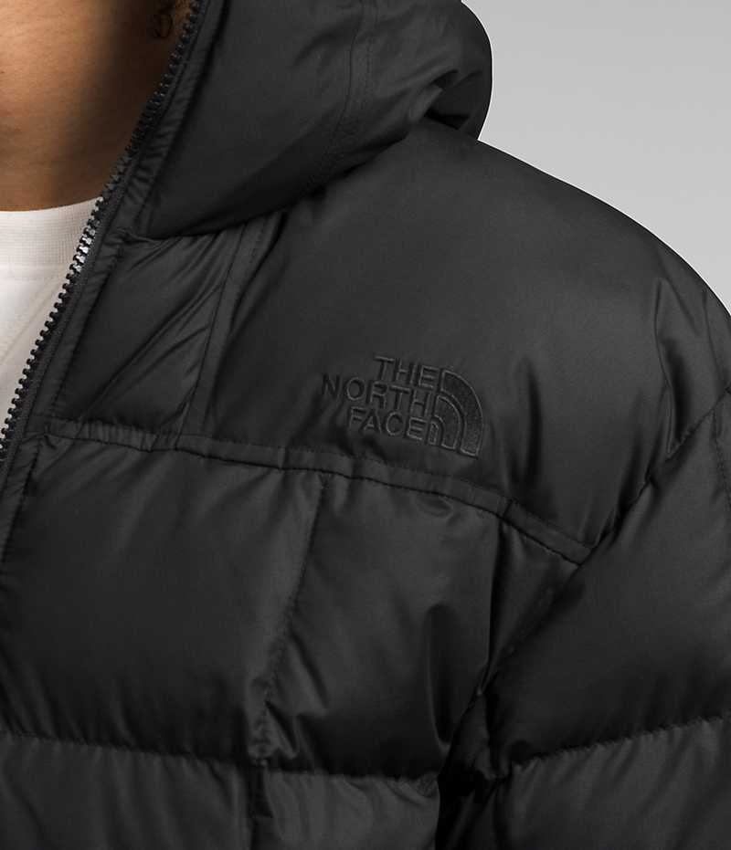 Black The North Face Lhotse Reversible Hoodie Men's Puffer Jacket | MALAYSIA MJQDTE