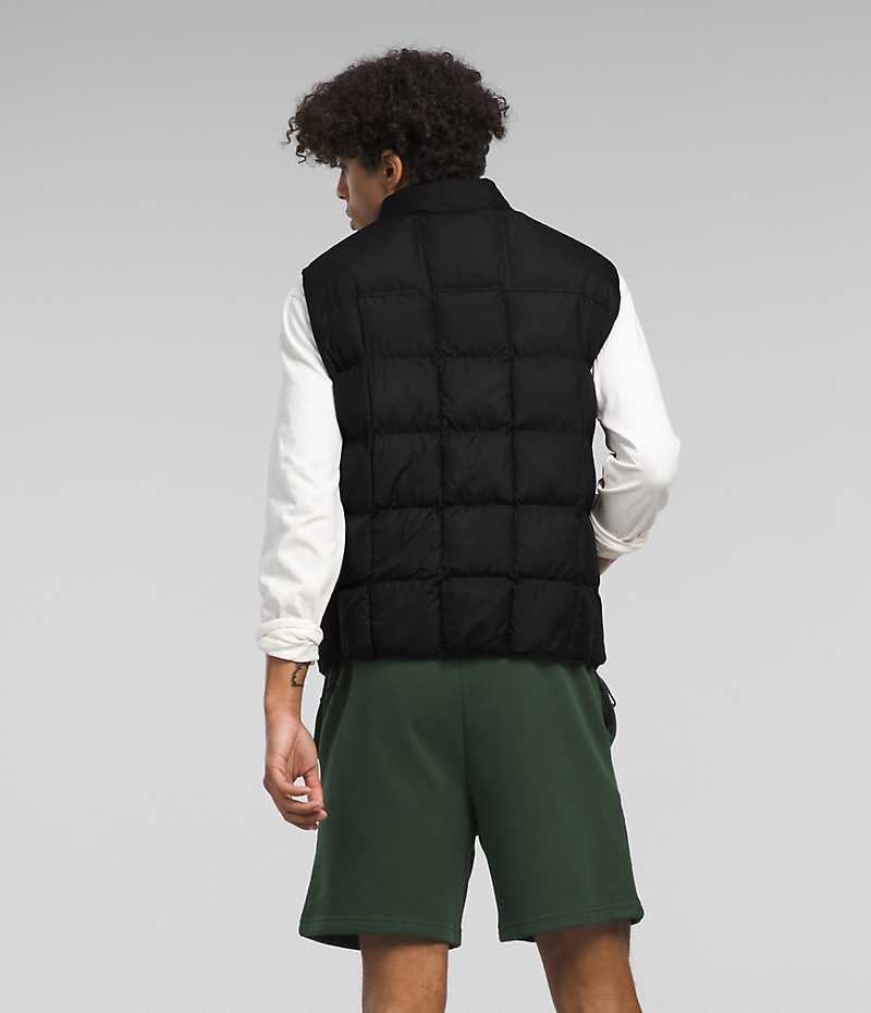 Black The North Face Lhotse Reversible Men's Down Vest | MALAYSIA GKTICX