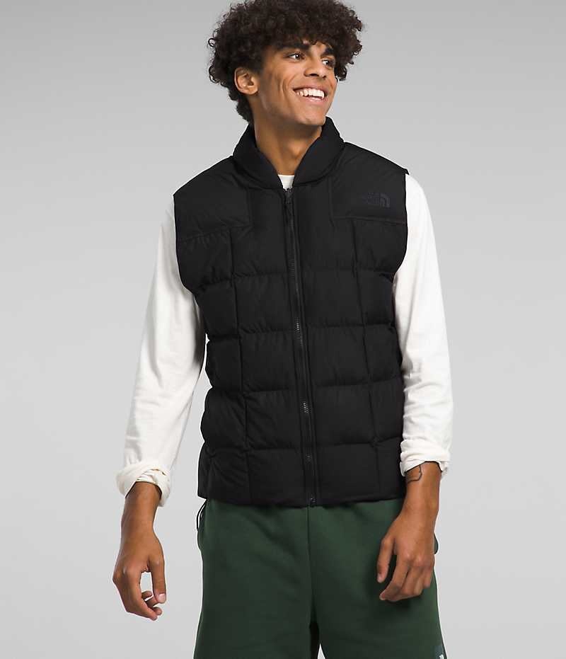 Black The North Face Lhotse Reversible Men\'s Down Vest | MALAYSIA GKTICX