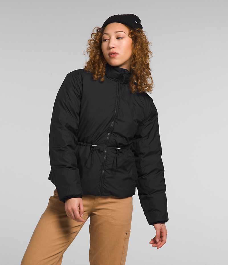 Black The North Face Lhotse Reversible Women's Puffer Jacket | MALAYSIA PLHEXU