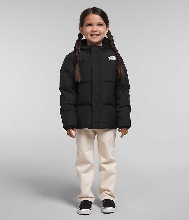 Black The North Face North Hooded Girls\' Puffer Jacket | MALAYSIA QVUYZJ