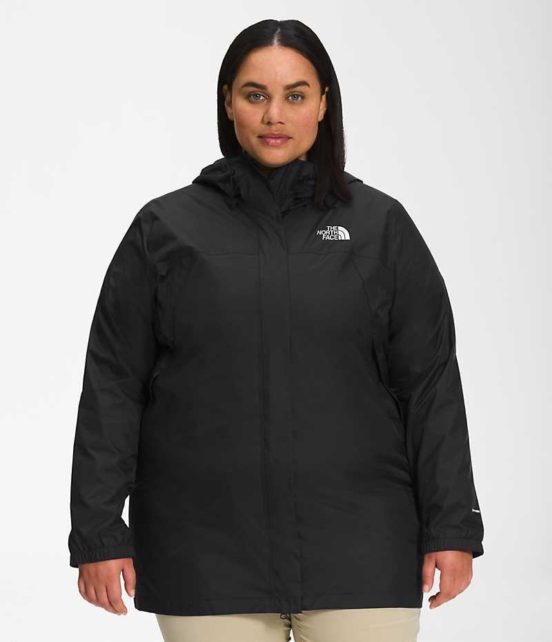 Black The North Face Plus Antora Women\'s Coat | MALAYSIA DECMJU