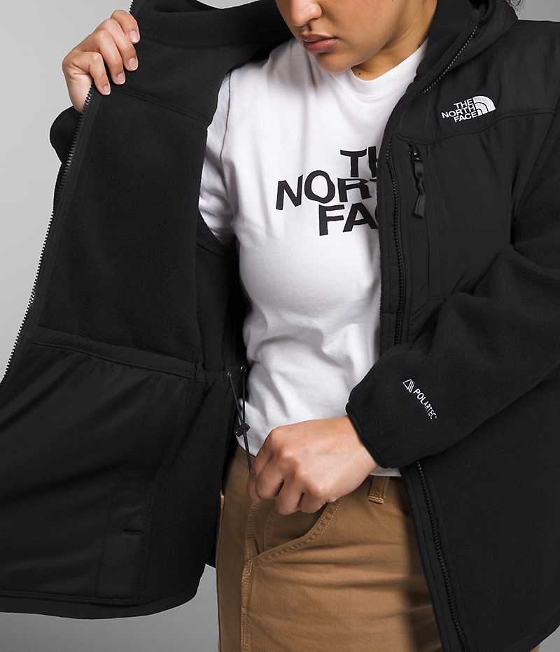 Black The North Face Plus Denali Hoodie Women's Fleece Jacket | MALAYSIA CTYBJX