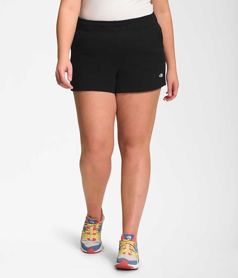 Black The North Face Plus Half Dome Fleece Women\'s Shorts | MALAYSIA LCXBMU