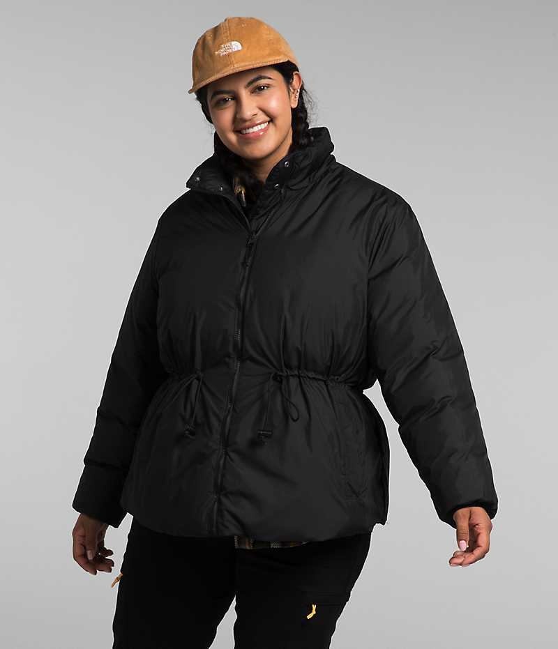 Black The North Face Plus Lhotse Reversible Women's Puffer Jacket | MALAYSIA ZWAPRV