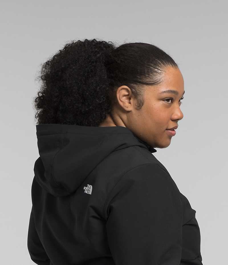 Black The North Face Plus Shelbe Raschel Hoodie Women's Softshell Jacket | MALAYSIA ILXPCH