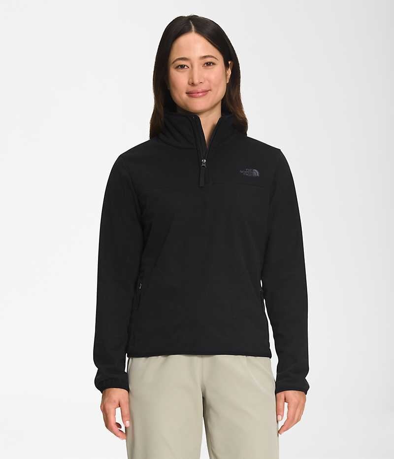 Black The North Face Polar Osito ¼-Zip Women\'s Sweatshirt | MALAYSIA AUIOKR