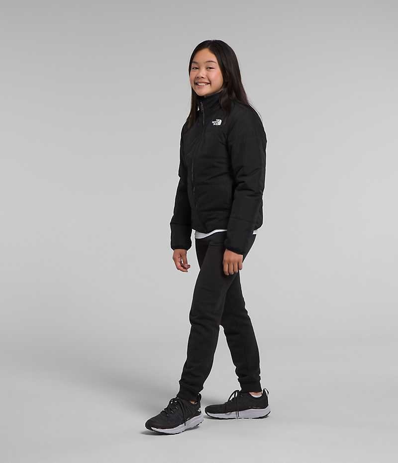 Black The North Face Reversible Mossbud Girls' Fleece Jacket | MALAYSIA DSXUZP