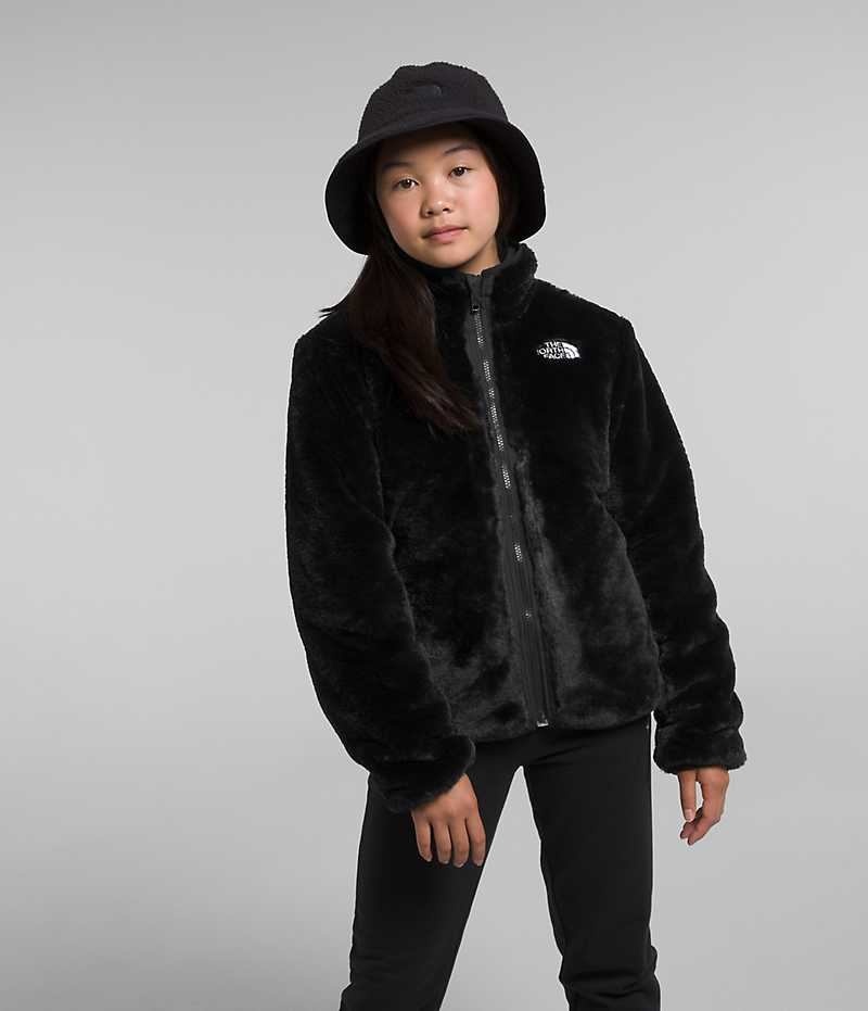 Black The North Face Reversible Mossbud Girls' Fleece Jacket | MALAYSIA DSXUZP