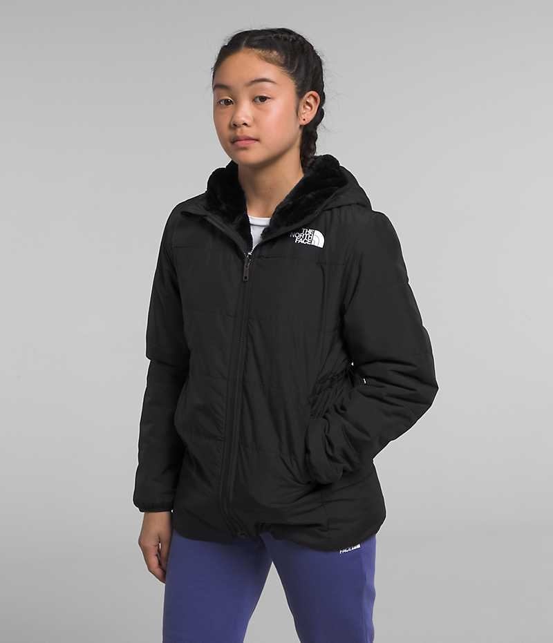 Black The North Face Reversible Mossbud Girls\' Coat | MALAYSIA JPYZTL