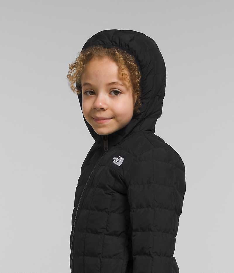 Black The North Face Reversible ThermoBall™ Hooded Girls' Puffer Jacket | MALAYSIA GNXMEB