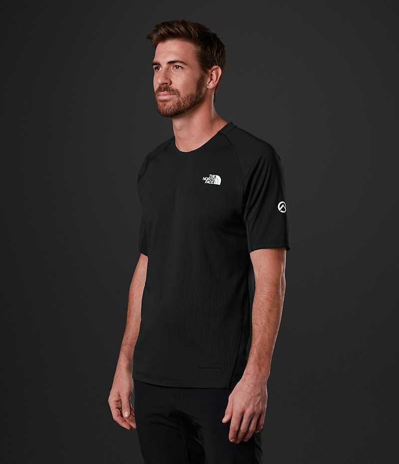 Black The North Face Summit Series Crevasse Short Sleeve Men's T-Shirt | MALAYSIA QVUFBR