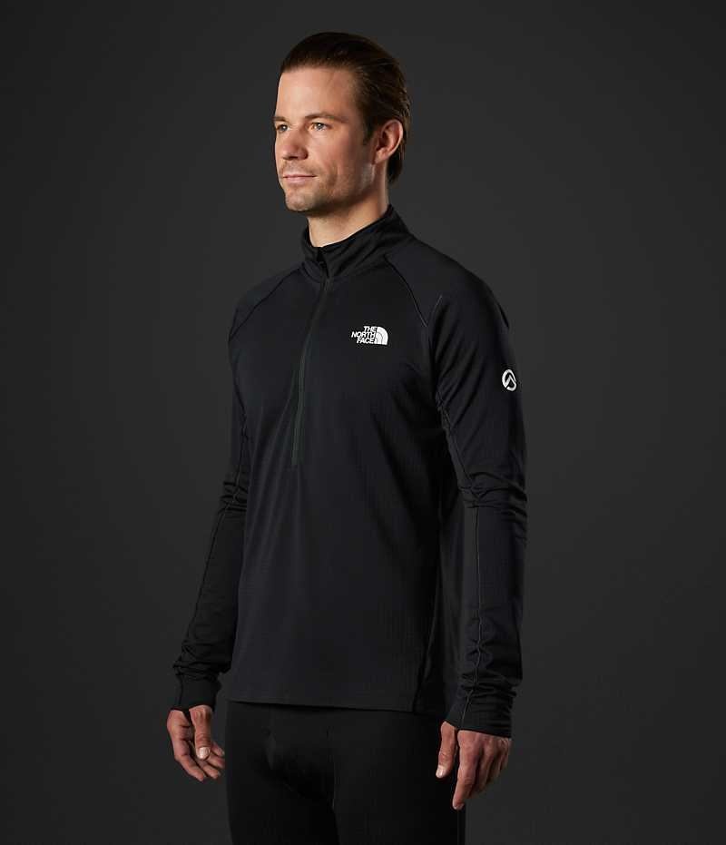 Black The North Face Summit Series Crevasse ½-Zip Men's Sweatshirt | MALAYSIA TFSNJO