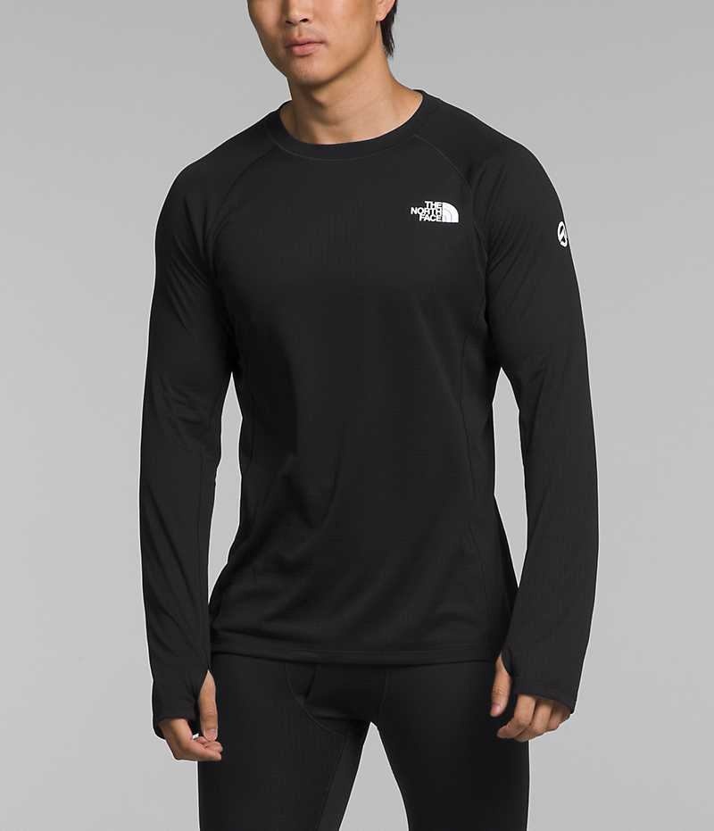 Black The North Face Summit Series Pro 120 Crew Men\'s Sweatshirt | MALAYSIA JUBMLS