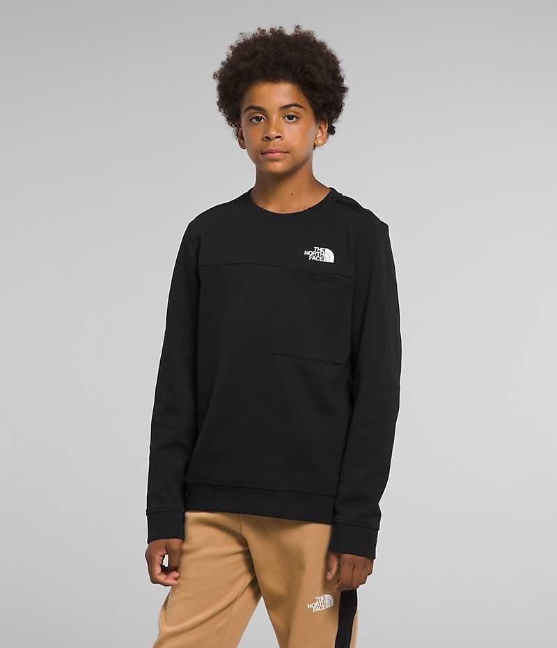 Black The North Face TNF™ Tech Crew Boys\' Pullover | MALAYSIA BECPJR