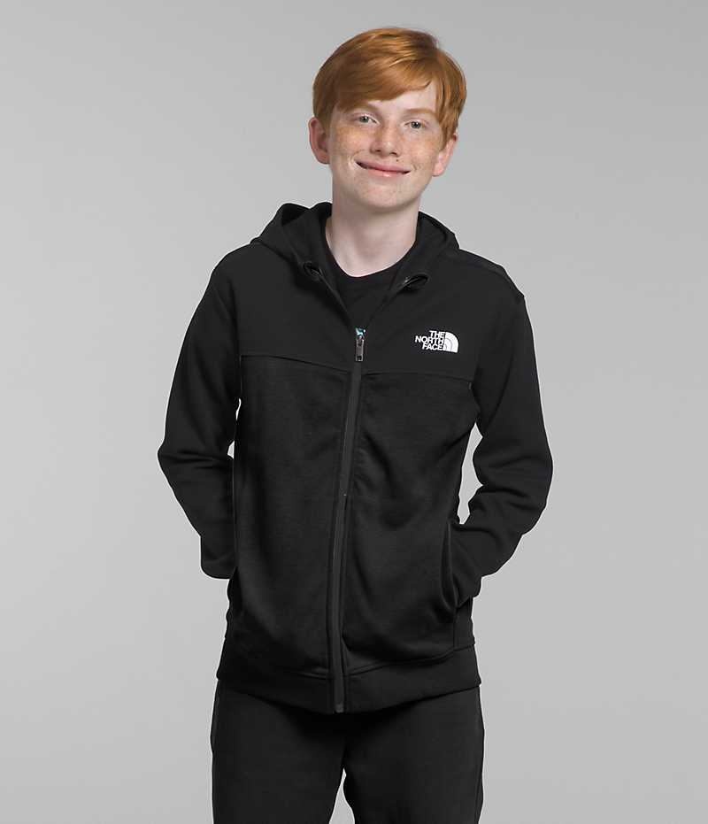 Black The North Face TNF™ Tech Full-Zip Hoodie Boys\' Fleece Jacket | MALAYSIA XJONMA