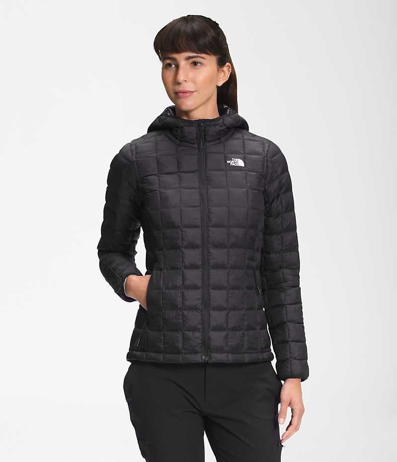 Black The North Face ThermoBall™ Eco Hoodie 2.0 Women\'s Puffer Jacket | MALAYSIA LJBRAO