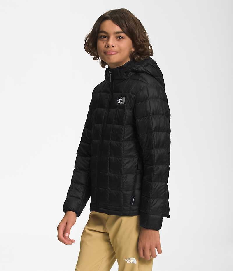 Black The North Face ThermoBall™ Hooded Boys' Puffer Jacket | MALAYSIA DHTAGR