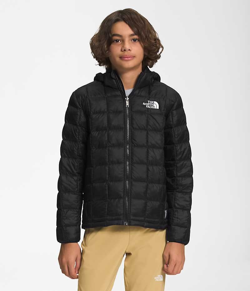 Black The North Face ThermoBall™ Hooded Boys\' Puffer Jacket | MALAYSIA DHTAGR