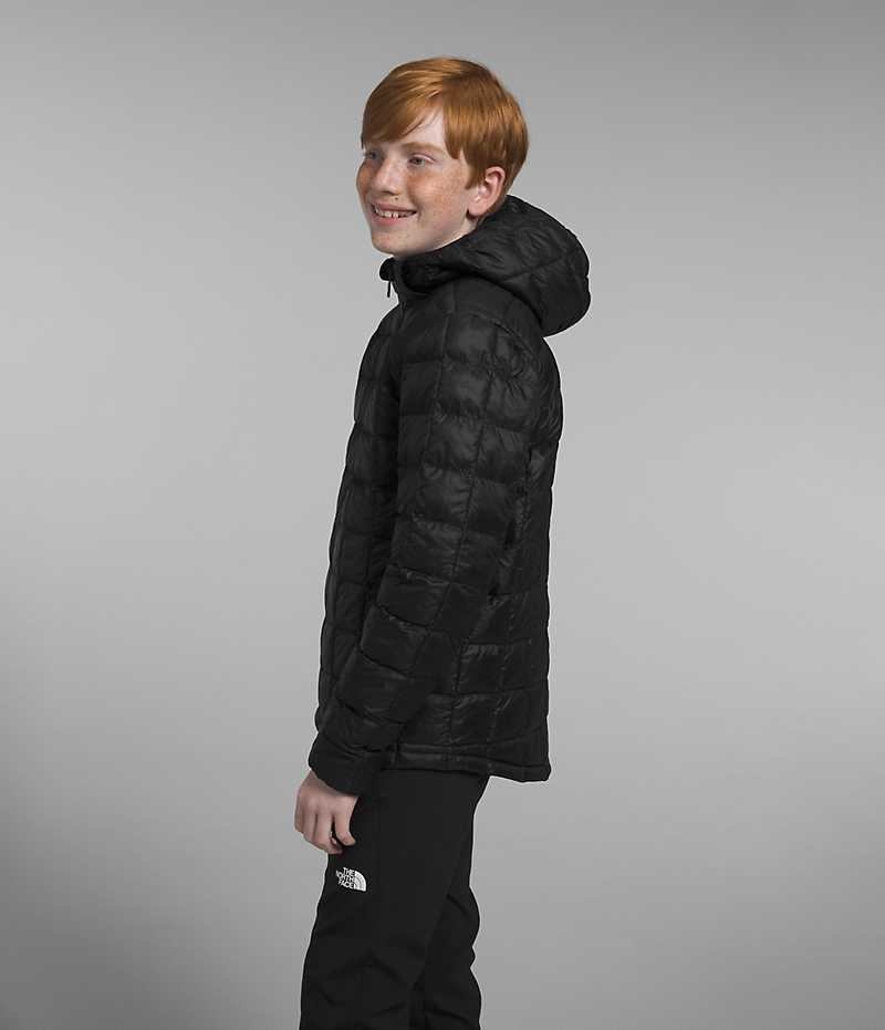 Black The North Face ThermoBall™ Hooded Boys' Puffer Jacket | MALAYSIA POEQDR