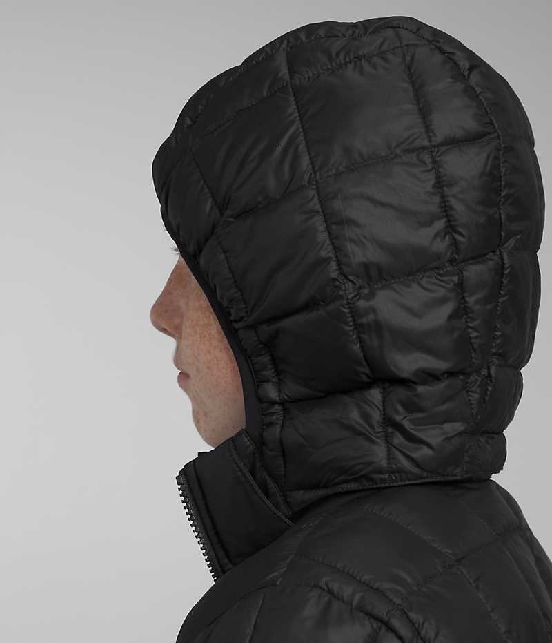 Black The North Face ThermoBall™ Hooded Boys' Puffer Jacket | MALAYSIA POEQDR